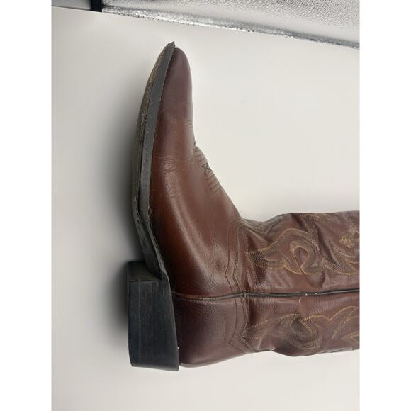 Dan Post Boots 10 D Mens Brown Leather 2111 Milwaukee Semi Point Western Cowboy main image 8